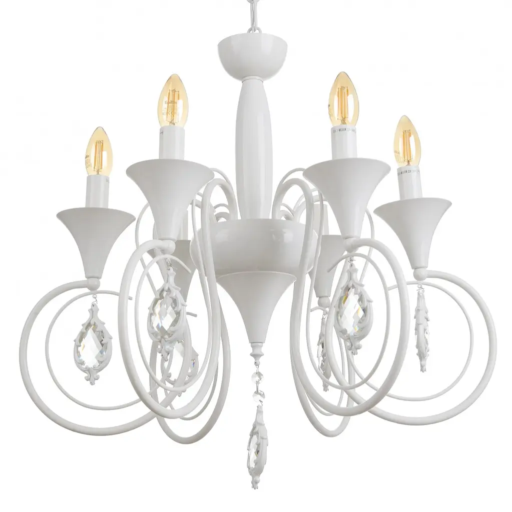 Люстра подвесная Brille свеча E14 40W WH (BKL-719S/6) - фото 2