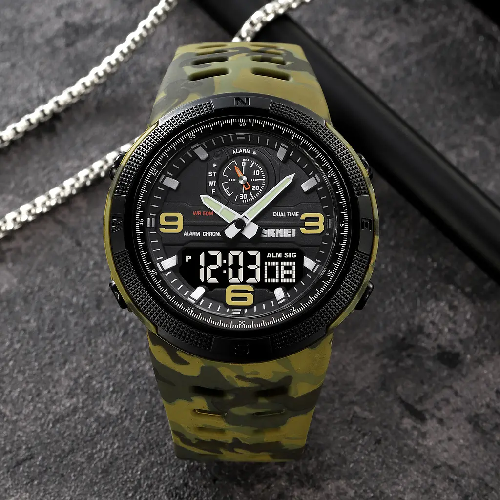 Наручний годинник чоловічий 1655CMGNBK Camo Green-Black Skmei acs0030648 - фото 4