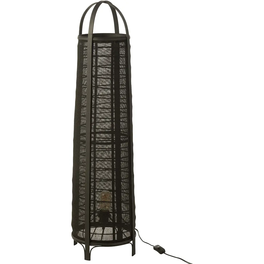 Лампа підлогова J-line з бамбука 100 см чорна (46377) - фото 2