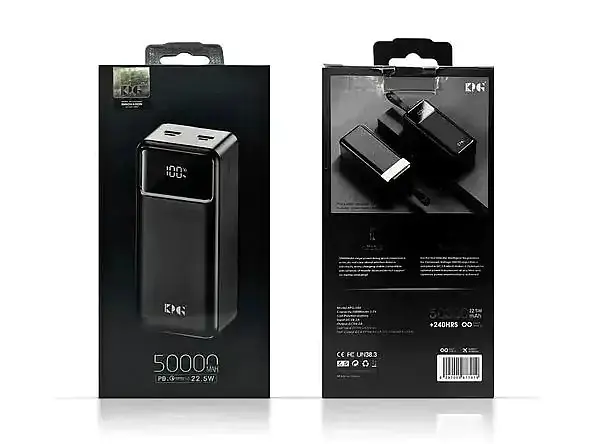 Портативний зовнішній акумулятор King Power KPG-502 50000mah 22W QC 3.0 LED дисплей - фото 4