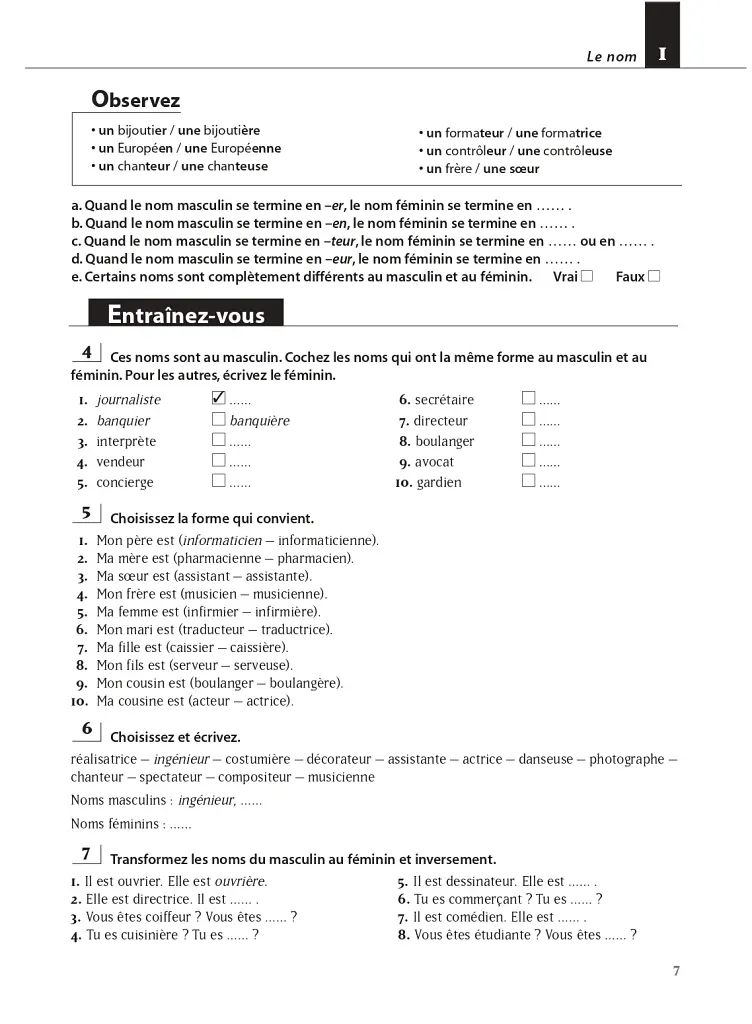 Les 500 Exercices de Grammaire. Livre + corrigés intégrés A1 - фото 7