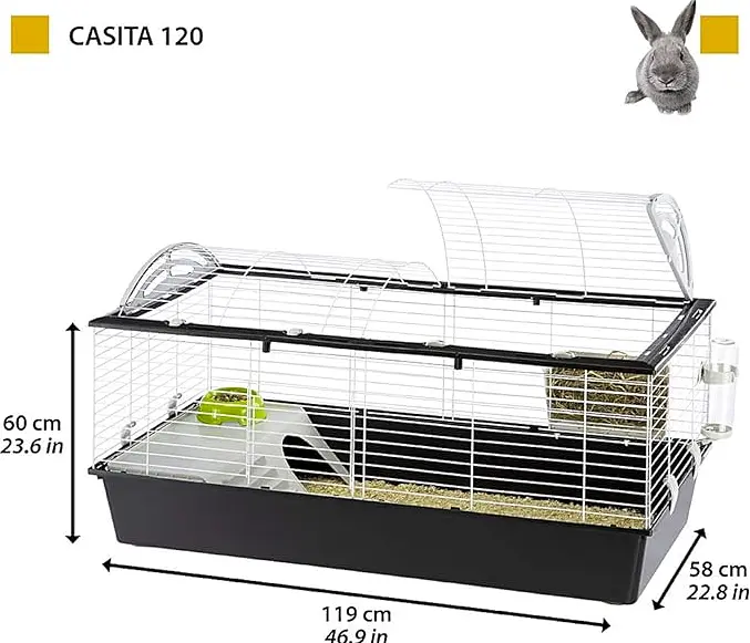 Клітка для кроликів та морських свинок Ferplast Casita 120 чорна 119x58x60 см 57067170 - фото 2