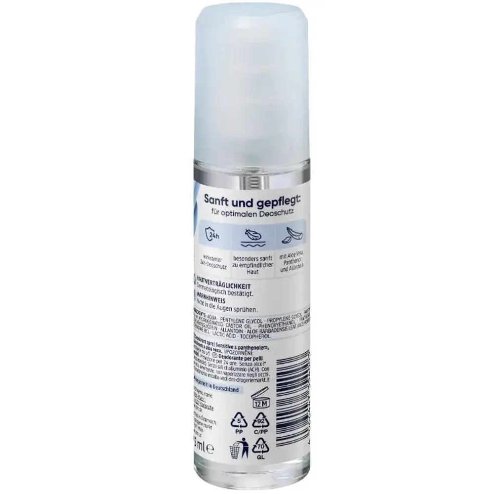 Дезодорант-спрей Balea Sensitive Deo-Spray 24 год захисту, 75 мл - фото 2