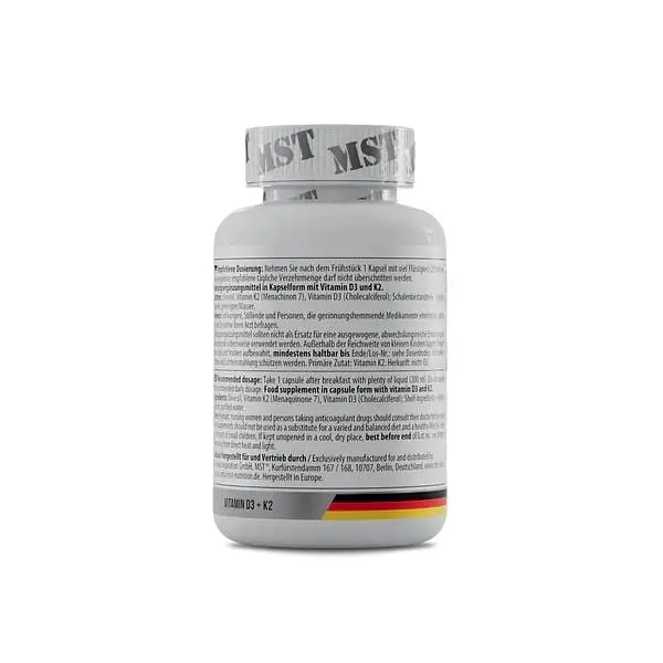 Витамин D3 и K2 MST Nutrition Vitamin D3 + K2 MK7, 120 капсул - фото 3