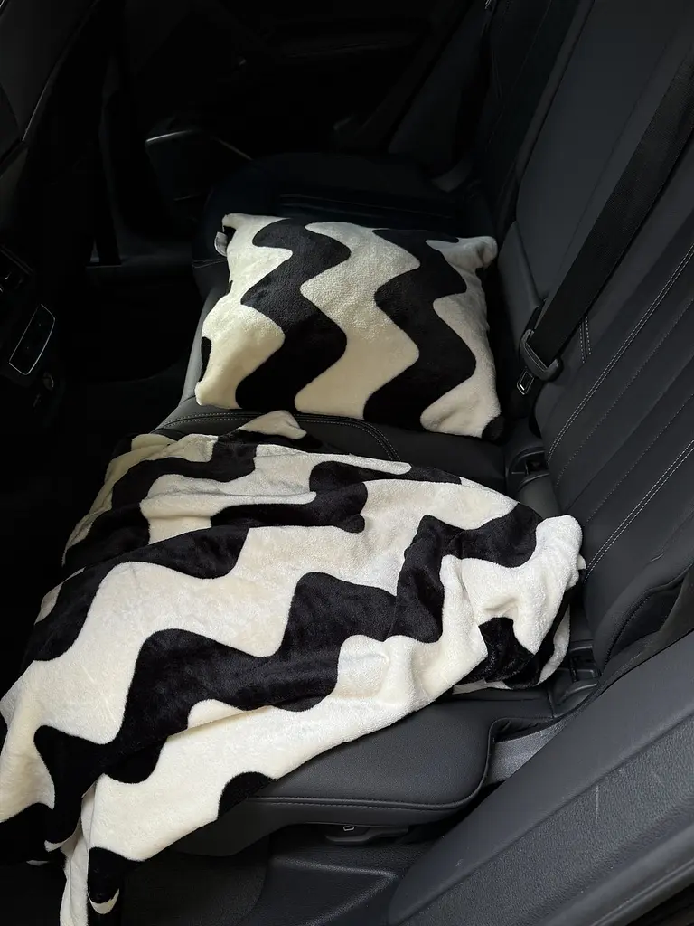 Комплект Ecotton For Pets Lux дорожня подушка для домашніх тварин Zig-zag чорно-білий (Pets 22) - фото 2