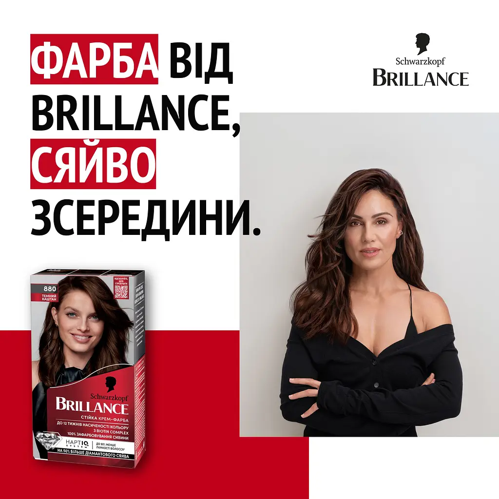 Фарба для волосся Brillance 880 темний каштан 143.7 мл (2024676) - фото 3