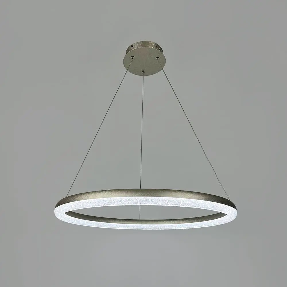 LED люстра подвесная в кольцевом корпусе Ø 65 см Line F | Ст. MJ342-600 Ice Flower Silver - фото 4