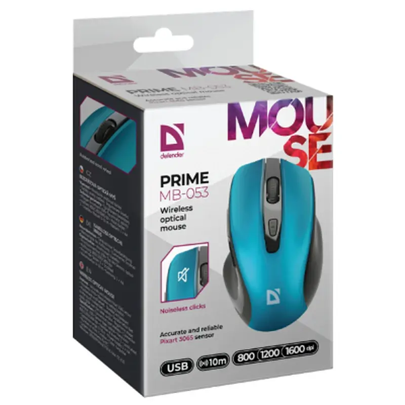 Мишка Defender Prime MB-053 Silent Wireless Turquoise (52054) - фото 3