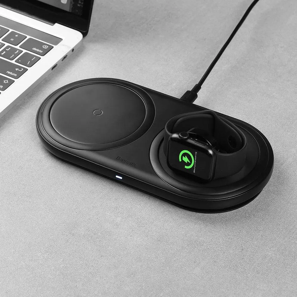Беспроводное зарядное устройство для Baseus Planet 2 in 1 Черный (WXPL-B01) - фото 7