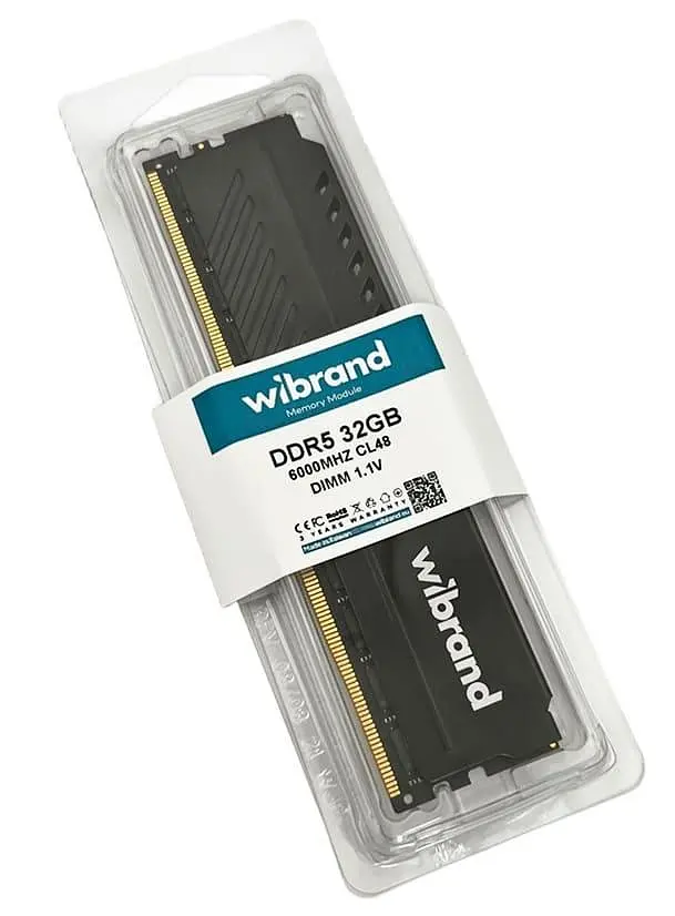 Модуль пам'яті DDR5 Wibrand 32GB 6000MHz CL48 DIMM Heatsink Black (WI6000DDR5D/32GB) - фото 2