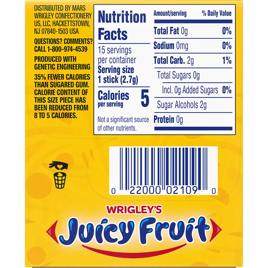 Жуйка Juicy Fruit Strawberry Watermelon sugar free 15 шт - фото 2