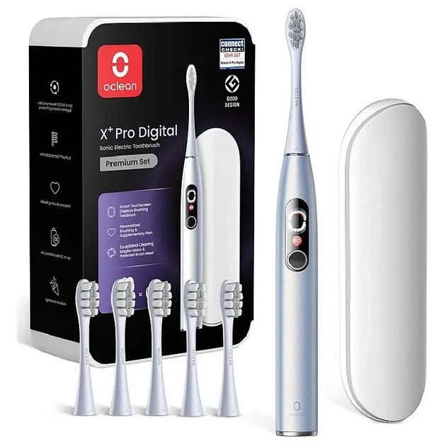 Щітка електрична зубна Xiaomi OClean X Plus Pro Digital Smart Sonic Electric Toothbrush срібляста (6970810556179)