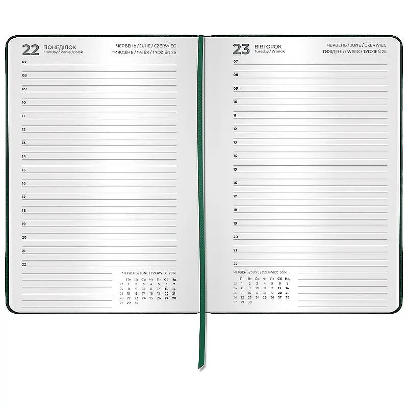 Щоденник 2026 Classic Lux темно-зелений 145 x 210 мм (8844-26-5-A) - фото 3