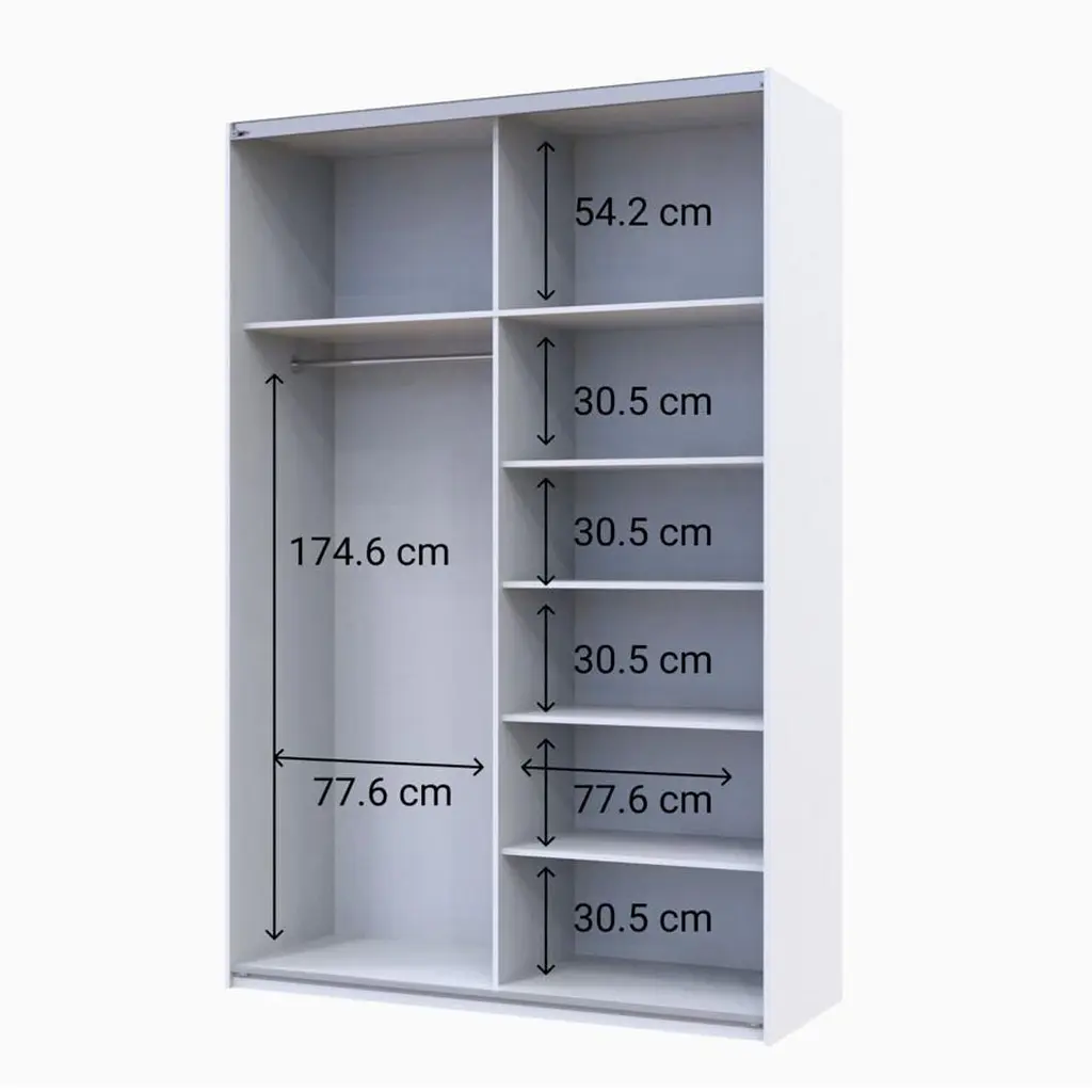 Шафа-купе Doros G-Caiser 2 дзеркала/3 частини 160х60х240 см Білий (42002102) - фото 8