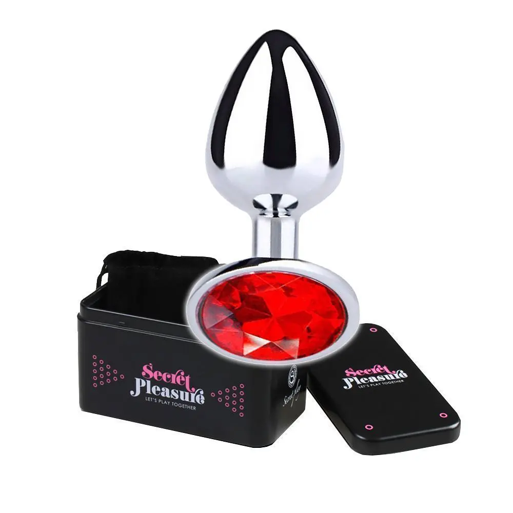 Анальна пробка Secret Play Metal Butt Plug Red M, 8,5 см (червоний) - фото 2