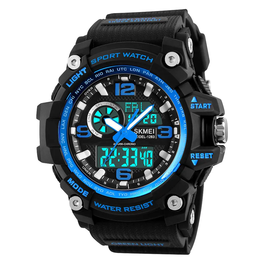 Наручний годинник чоловічий Skmei 1283 Blue Black, 1283BU (12298) - фото 2
