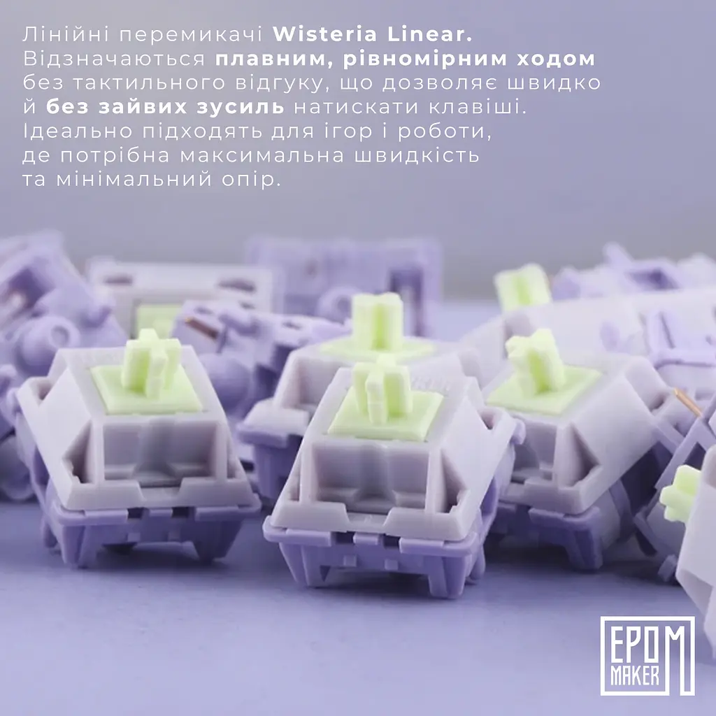 Клавіатура Epomaker EP84 Wisteria Linear White механічна бездротова (EP84-W-WL) - фото 18