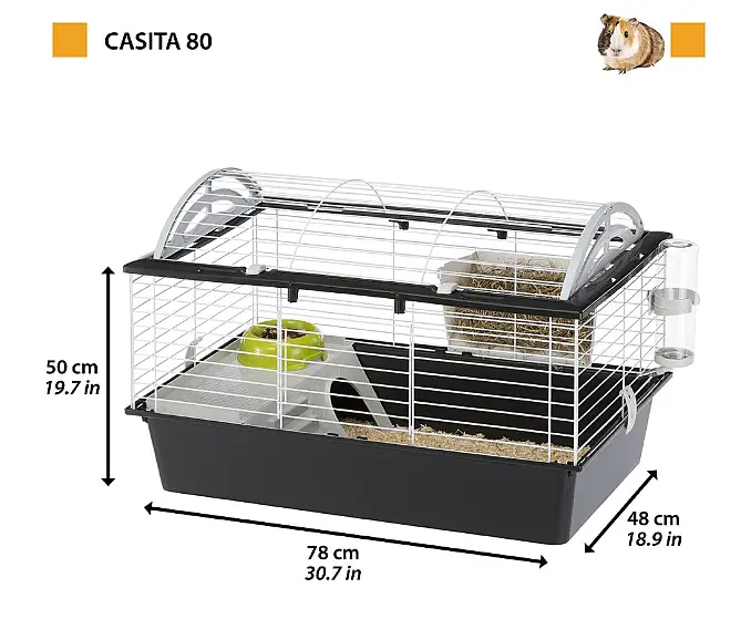 Клітка для кроликів та морських свинок Ferplast Casita 80 чорна 78х48х50 см 57065070 - фото 2