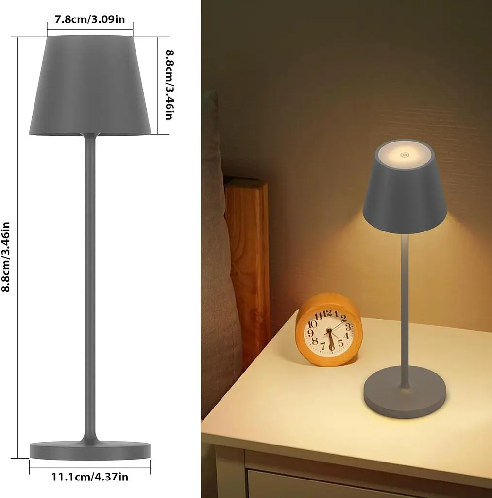 ЧорніУпаковка з 2 світлодіодних настільних ламп Klighten з регульованою яскравістю, теплий світловий тон 3000 К, дизайнерська - фото 4