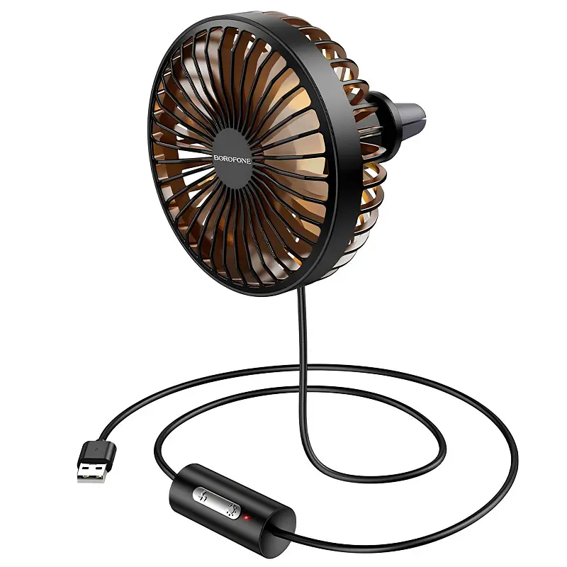 Автомобільний вентилятор Borofone DBF11 three speed (USB-A) Black