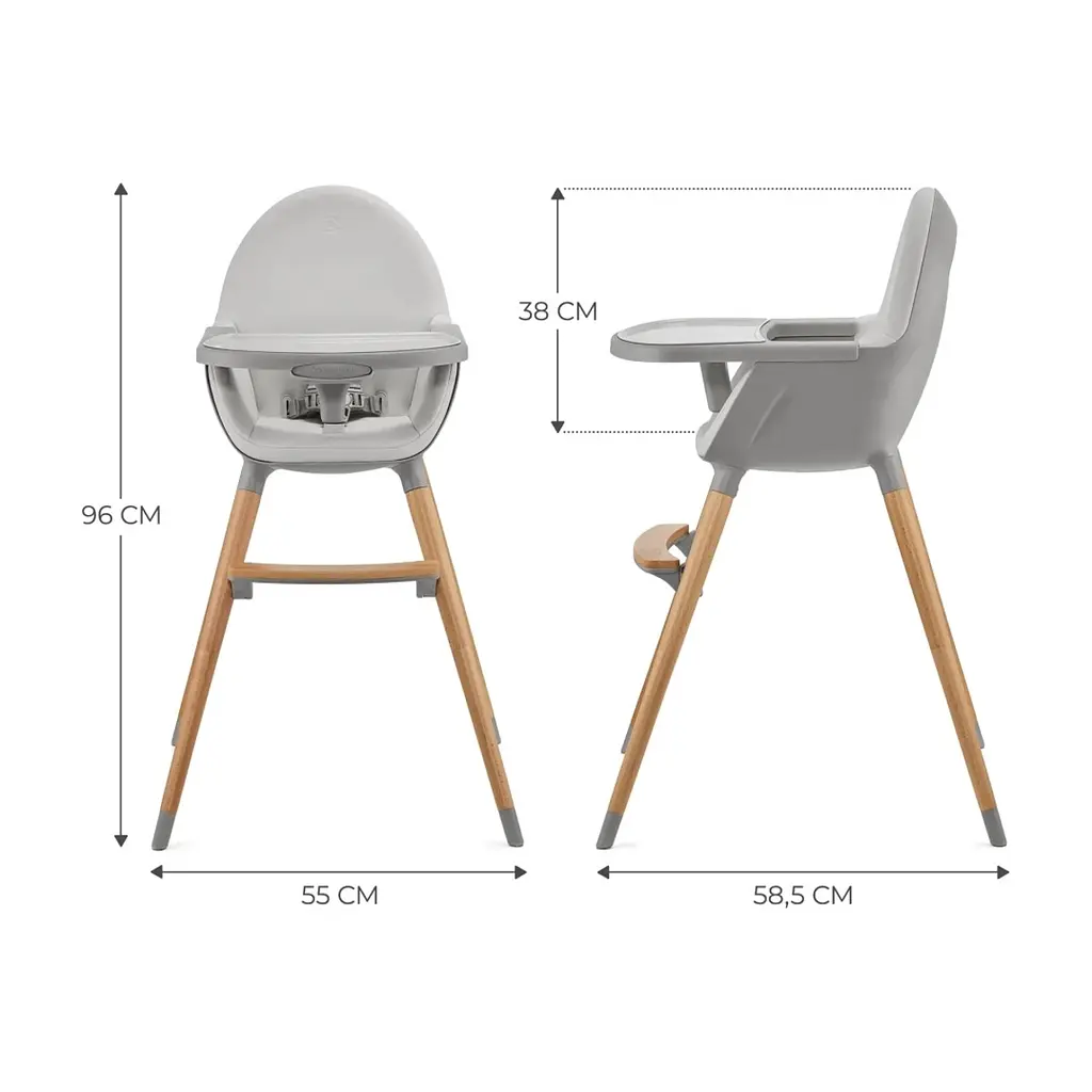 Стілець для годування Kinderkraft 2 в 1 Fini 2 Grey (5902533924509) - фото 2