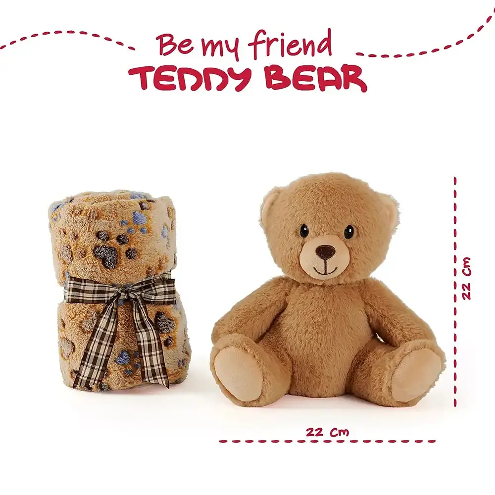 Плед Perletti Toys Teddy Bear з м'якою іграшкою 120x80 см коричневий (P13066) - фото 4