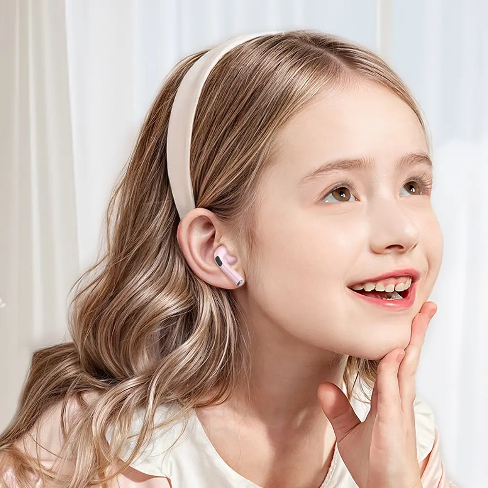 Беспроводные TWS наушники Hoco EW112 вкладыши детские, BT5.4, 30mAh, 200mAh, 4h, pink - фото 4