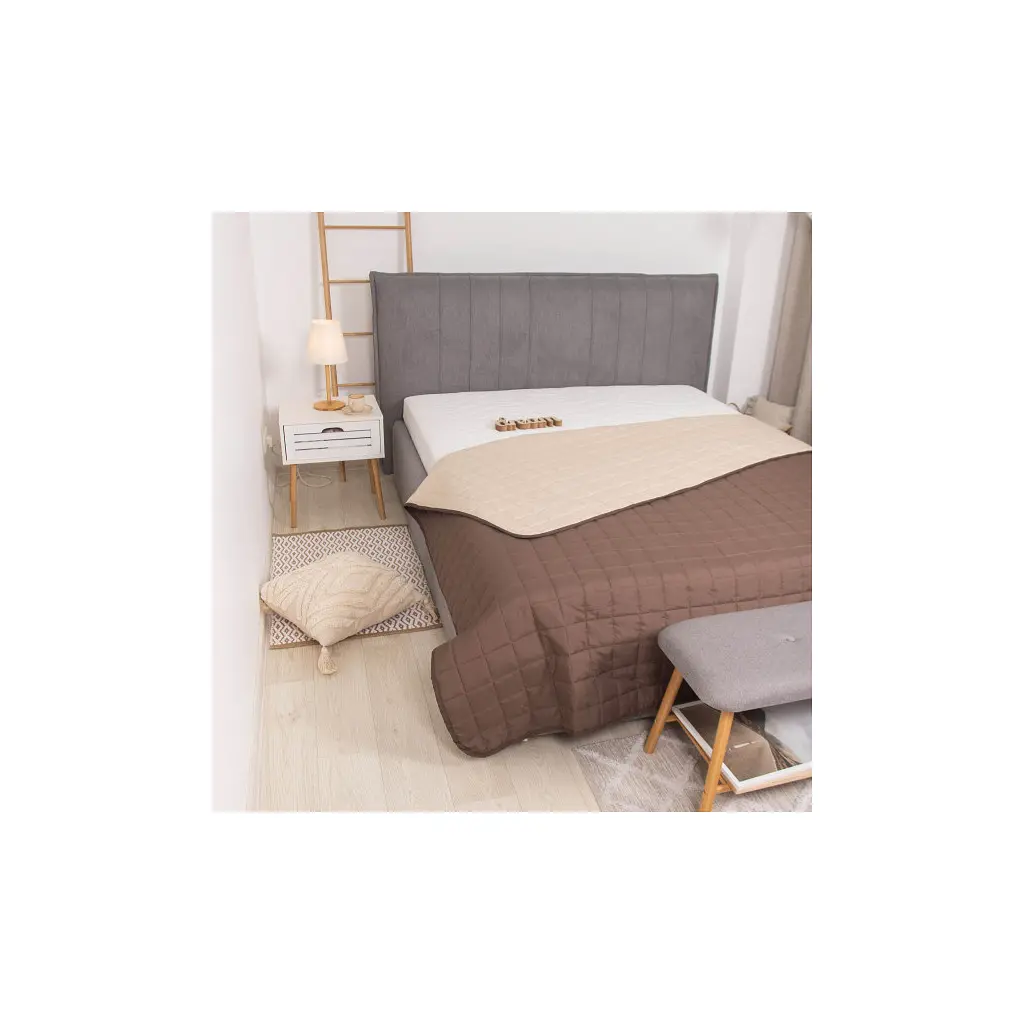 Покривало Viluta стьобане двустороннє Дует Шоколадно-ванільний 140х210 (дует Шоколадно-Ванільний 210*140) - фото 6