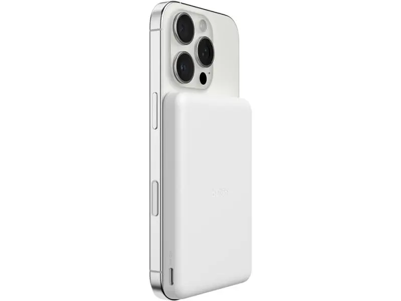 Зовнішній акумулятор (Power Bank) Belkin BoostCharge Slim Magnetic 5000mAh 15W White (BPD010HQWH) - фото 2