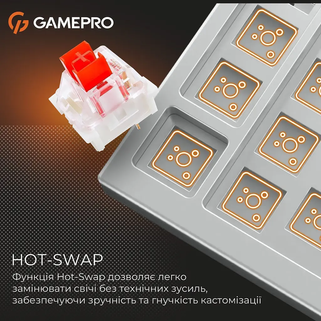 Клавіатура GamePro Genesis Joker MK124G Outemu Red Swithes Gray [152669] - фото 12
