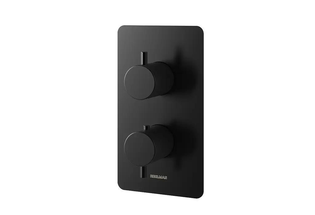 Душова система Kohlman Axel 30 black з термостатом + BOX прихованого монтажу KPL-QW433AB30, Чорний матовий - фото 3