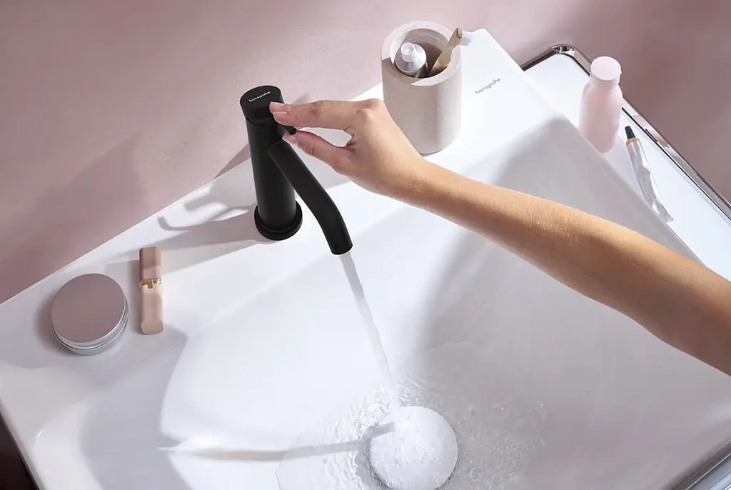 Змішувач для умивальника Hansgrohe Tecturis S CoolStart EcoSmart+ з тягою Pop-up matt black 73314670 - фото 2