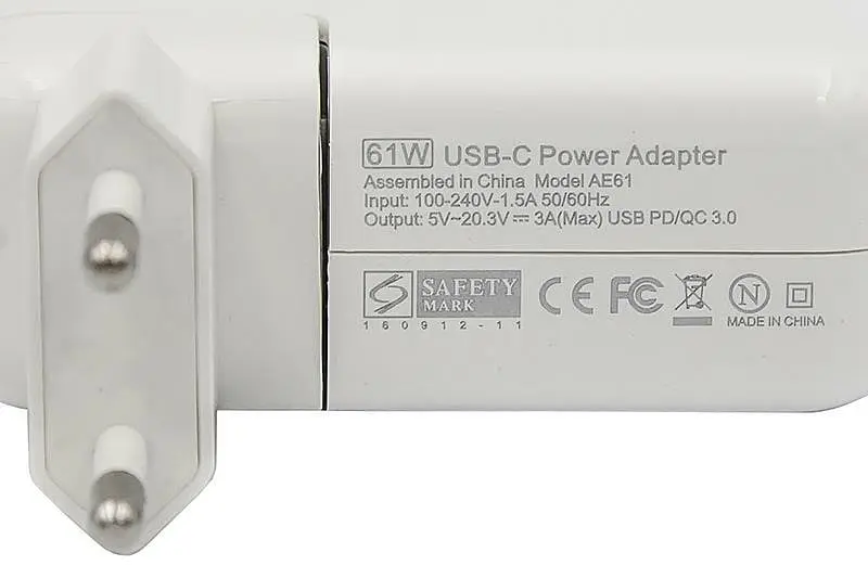 Зарядний пристрій PowerPlant для ноутбуків Apple 61 W USB-C 20.3 V 3 A A A461HCUSB - фото 6