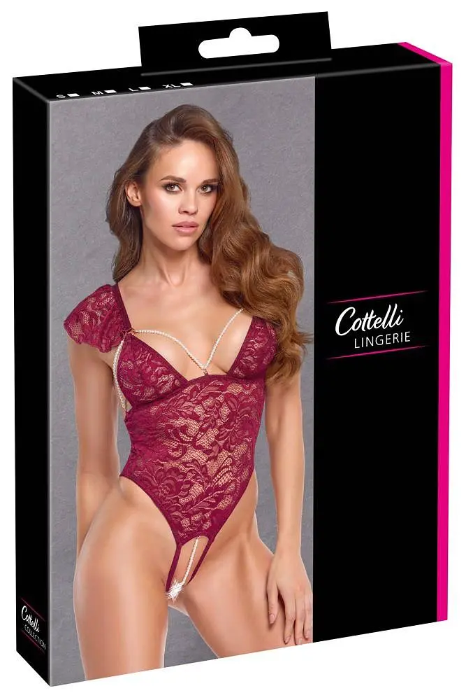 Боди Cottelli Lingerie Pearls XL (бордовый) - фото 13