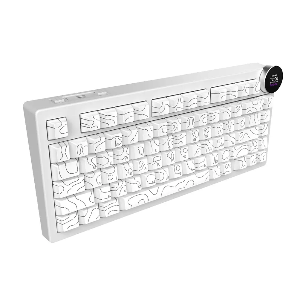 Клавіатура Ajazz AK820 V2 White Peach Switch Wireless/Bluetooth/USB UA White (AK820-V2-WP-S-W) - фото 5
