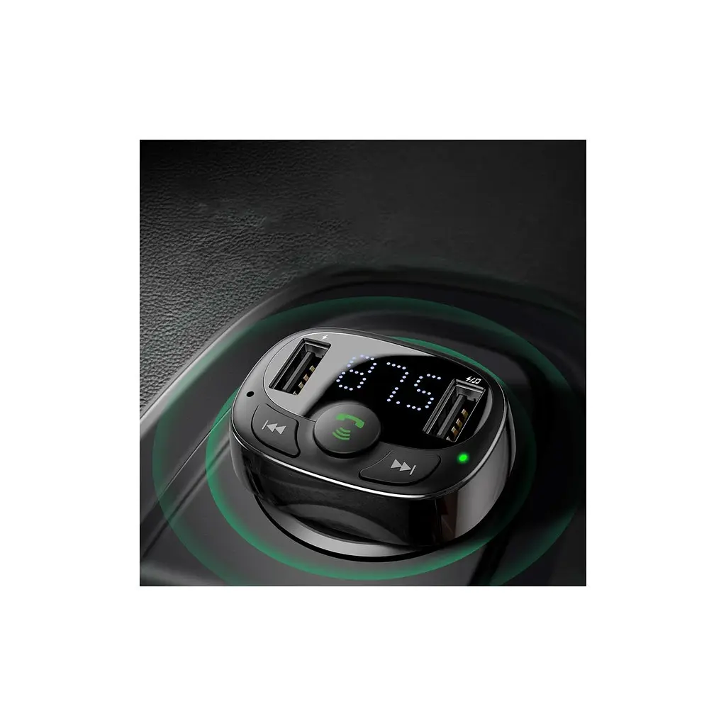 FM модулятор Baseus T Shaped S-09A 2 х USB Type-A, microSD Black (CCMT000001) - фото 11