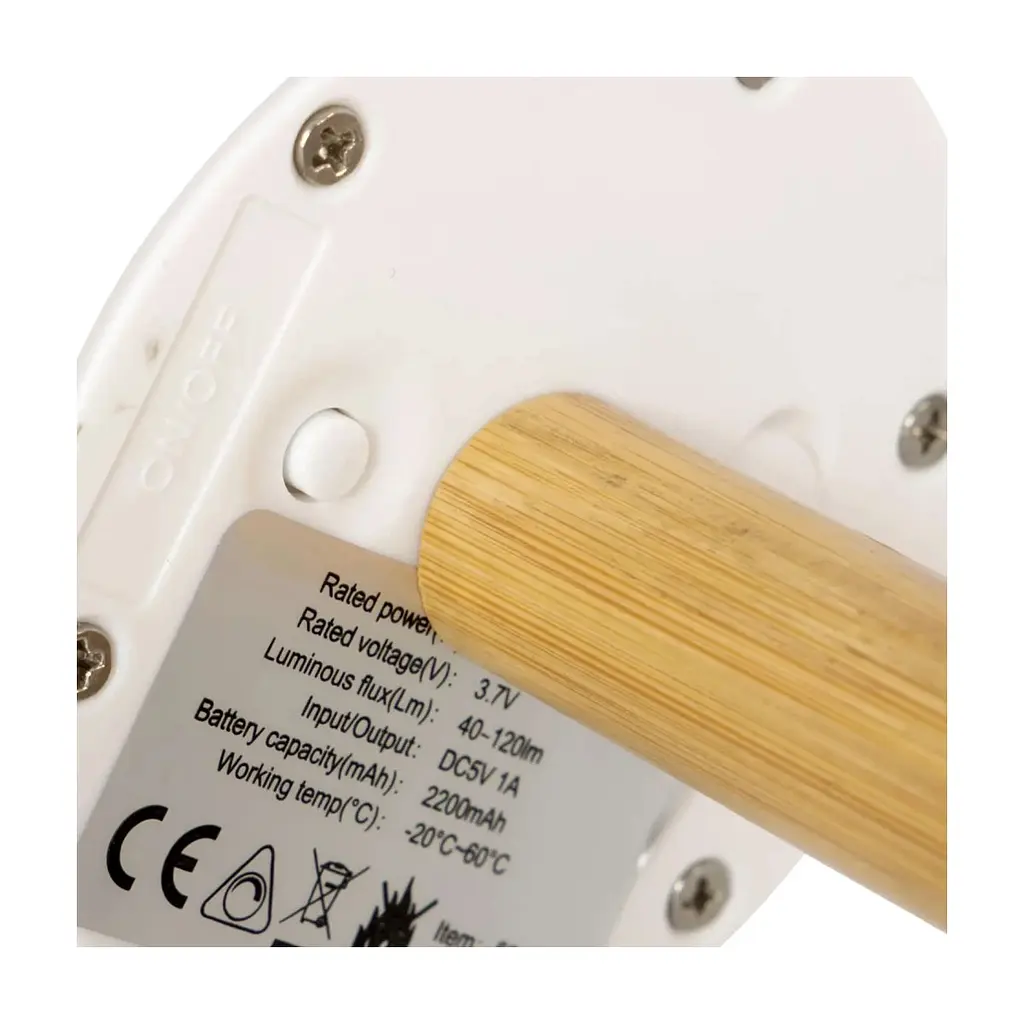Ліхтар Bo-Camp Cambridge Rechargeable 200 Lumen Bamboo/White (5818792) - фото 4