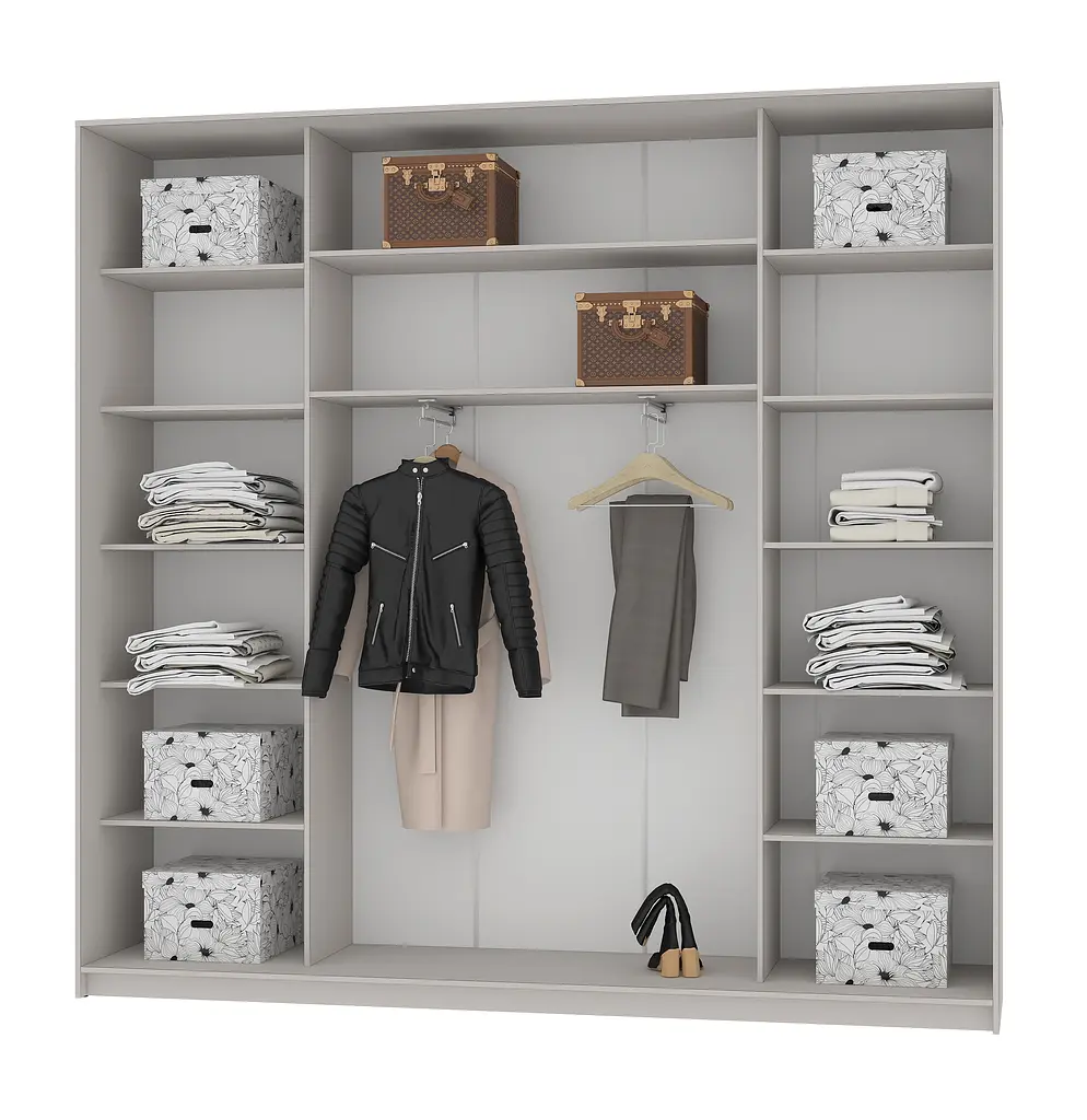 Шафа-купе тридверна MebelStar Комбо BG 3ДСП 250x45x240 см Антрацит (MBS-9435) - фото 2