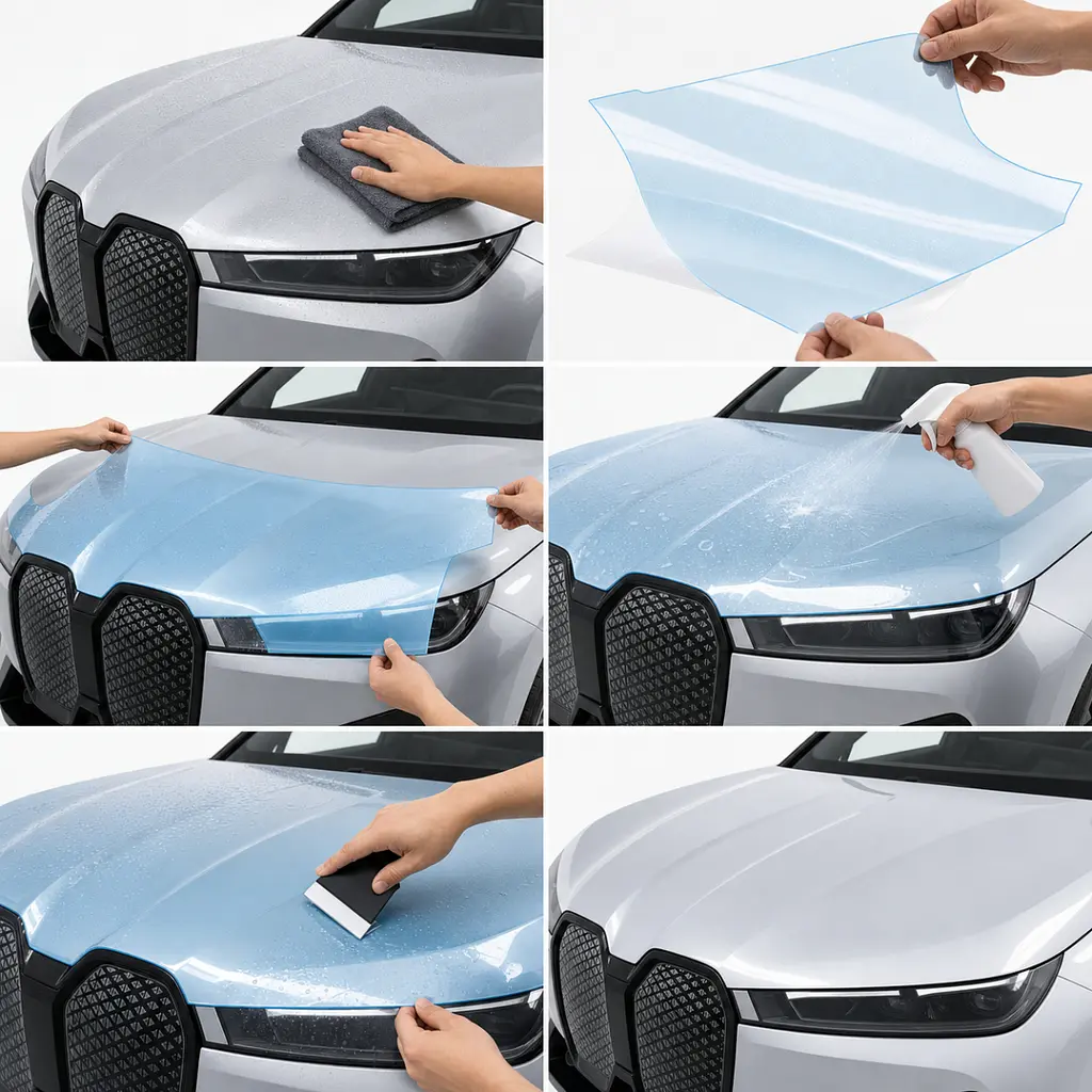 Антигравійна захисна бронеплівка за лекалами для BMW iX I20 2021- передня частина авто (капот бампер фари крила) - фото 2