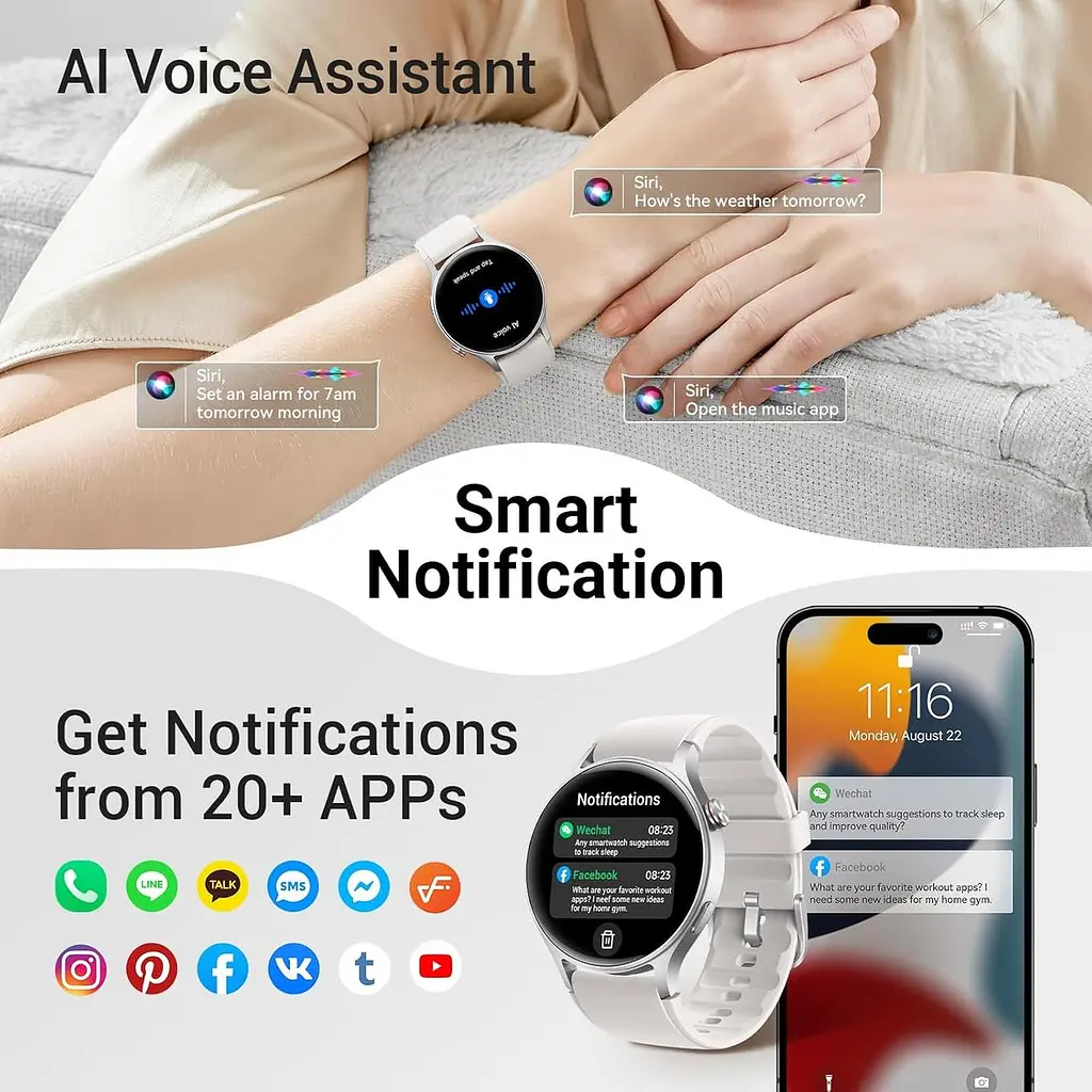 Смарт-годинник Fitpolo AR-01 з AMOLED 1.3" дисплеєм Bluetooth дзвінками водонепроникний 3ATM з підтримкою Android IOS 120 спортивних режимів круглий сірий (SKU-142) - фото 9