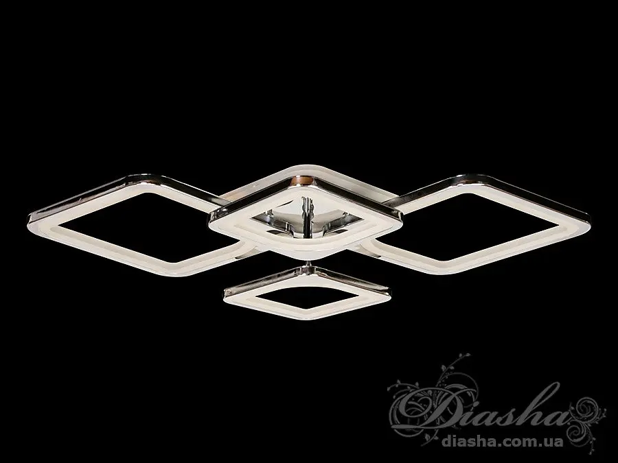 Стельовий світильник LED Diasha 8060/2+2HR, 100W, 3200K-6500K, хром, акрил, сучасний стиль з пультом, димером, підсвічуванням - фото 3