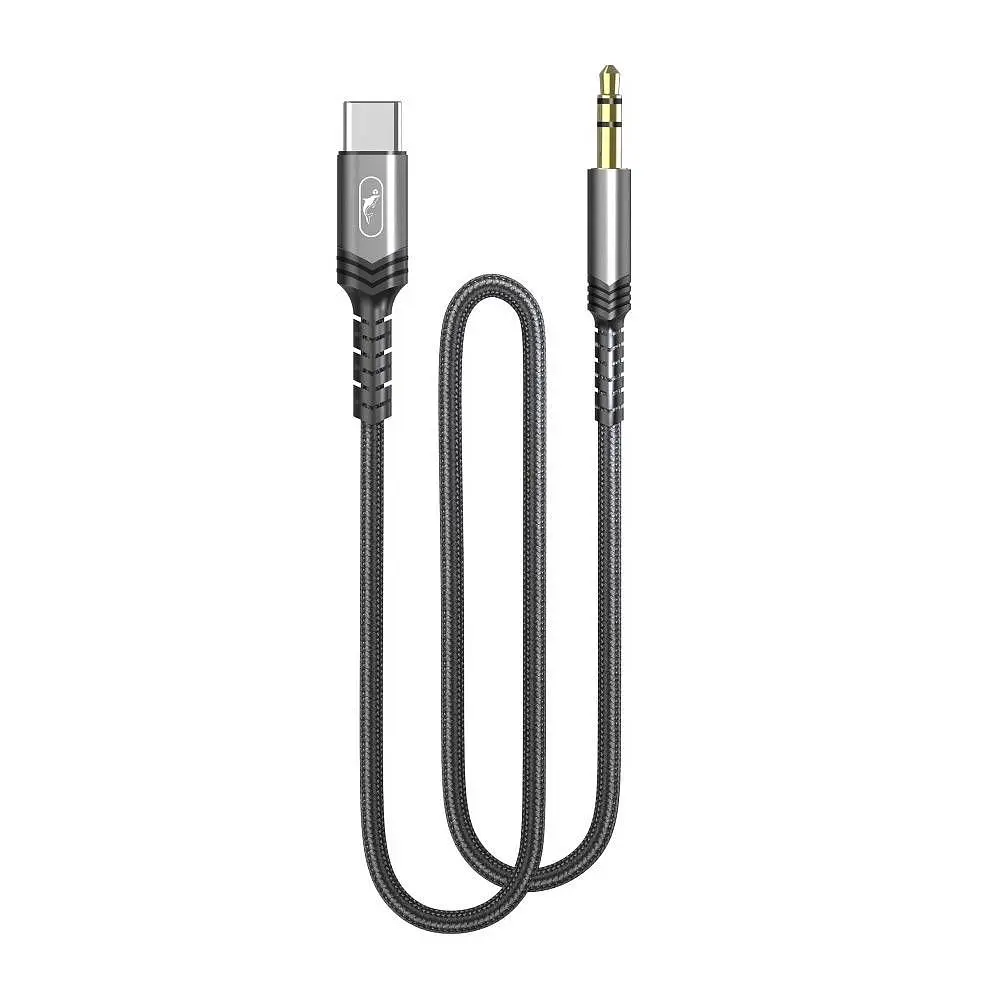 Аудіо-кабель SkyDolphin SR29 3.5 мм - USB Type-C (M/M), 1 м, Black (SDAUX-000076) - фото 2
