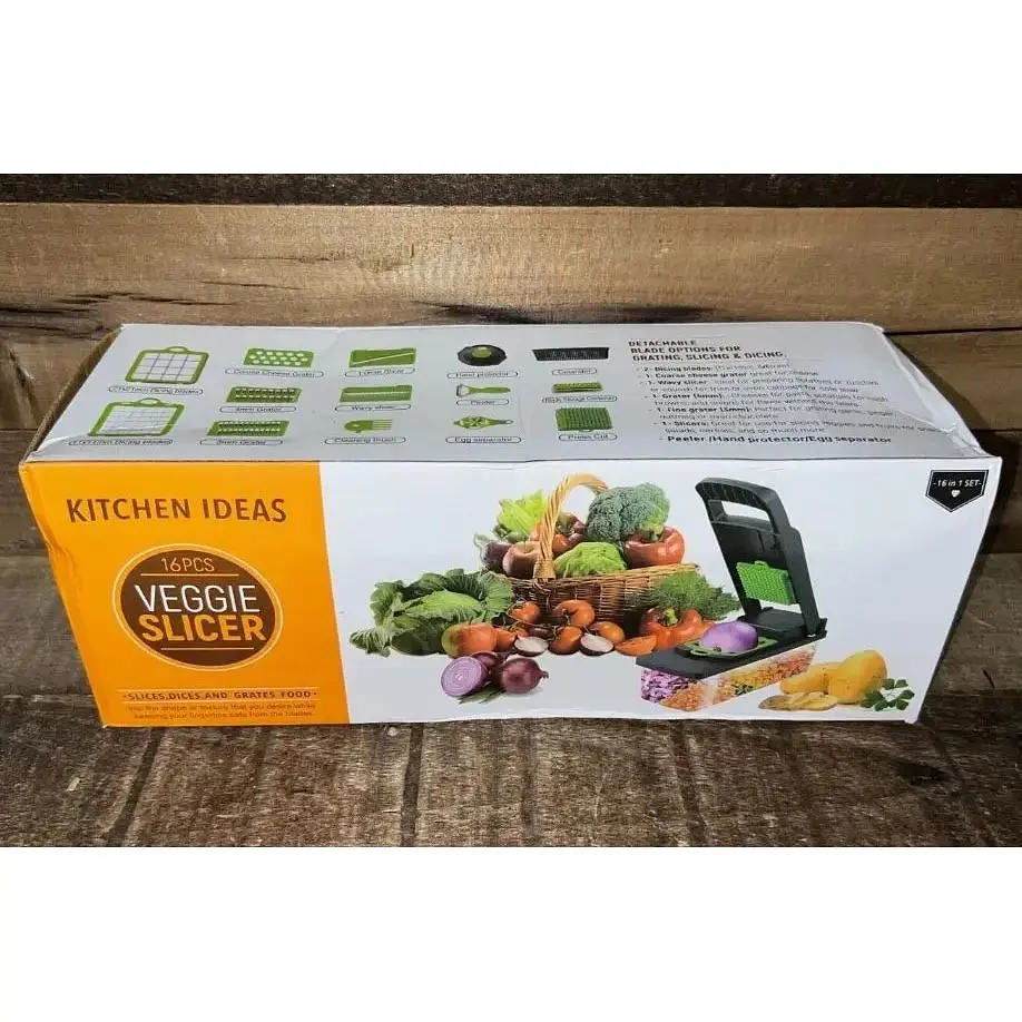 Мультислайсер 14 в 1 KitchenAid Kitchen Ideas Veggie Slicer HA-347 ручна багатофункціональна овочерізка з контейнером - фото 6