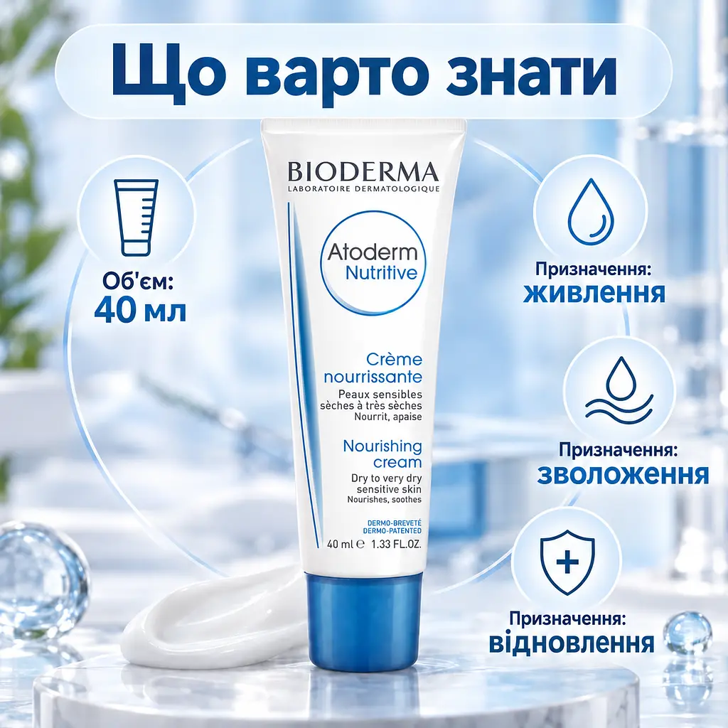 Живильний бальзам для обличчя Bioderma Atoderm 40 мл для сухої та чутливої шкіри з олією ши та авокадо без ароматизаторів - фото 5