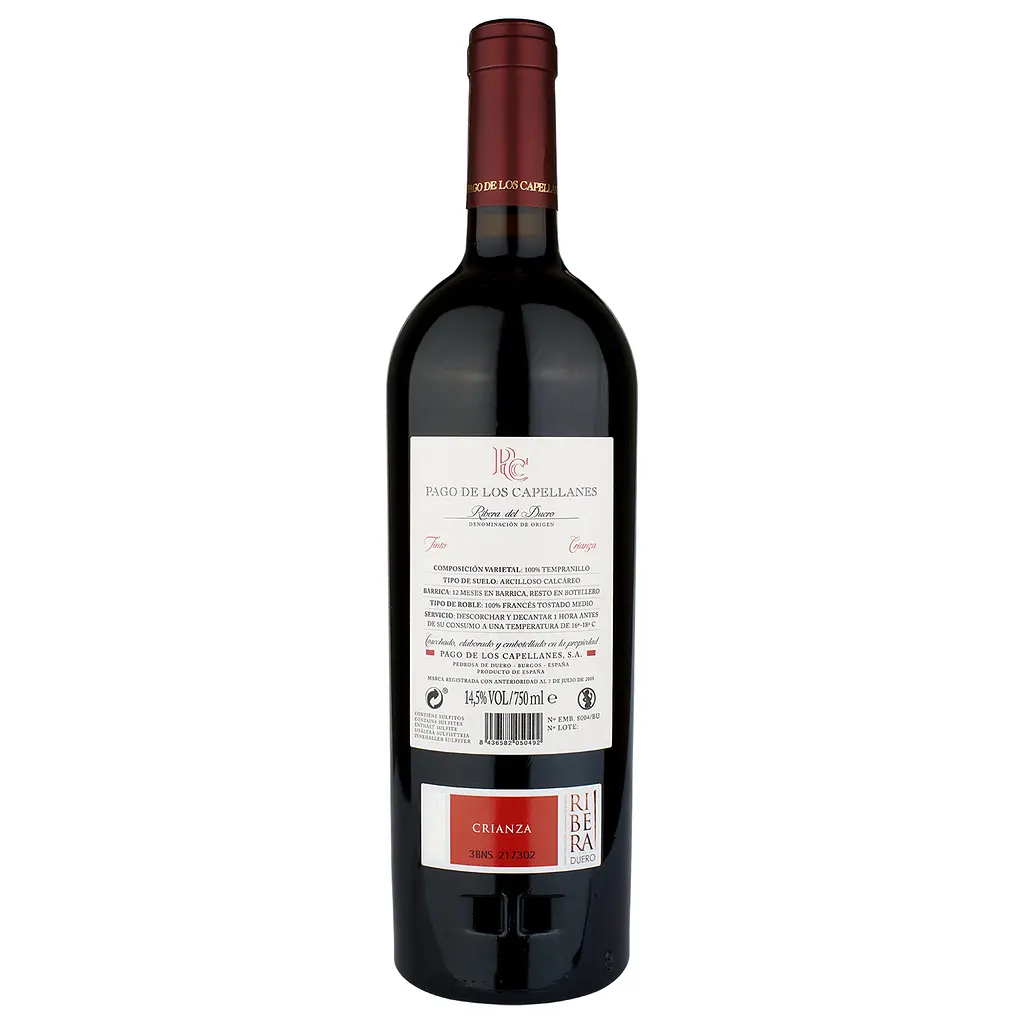 Вино Pago de los Capellanes Tinto Crianza 2019, красное, сухое, 0,75 л (R5504) - фото 2