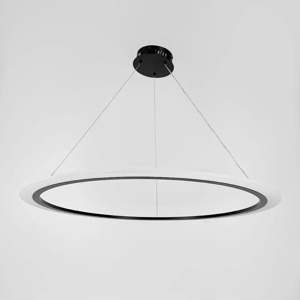Современная черная подвесная люстра с кольцом Ø 80 см Ст. MJ305-800 BK | Line F - фото 5