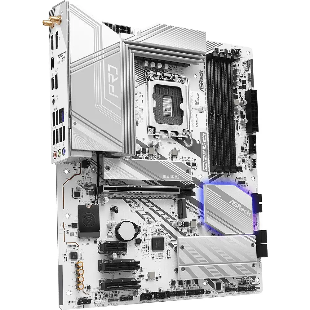 Материнська плата AsRock Z890 PRO RS WIFI БІЛИЙ (1851/Z890, 4xDDR5, PCIex16, HDMI/DP/TB4, 4xSATA, 4xM.2, 2.5Glan, 7.1c - фото 2