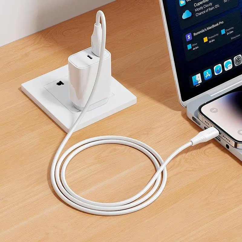 Кабель HOCO Lightning Bien silicone charging data cable X124 1m, 2.4A - фото 2