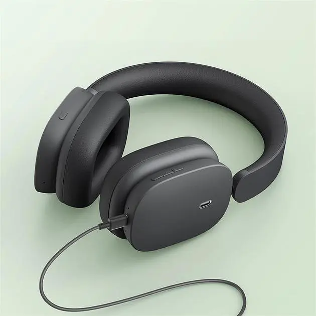 Беспроводные наушники Baseus H1 Bowie Noise-Cancelling Wireless Headphones, BT5.2, 400mAh, ANC, SBC, AAC, 70h, (NGTW230002) grey - фото 6
