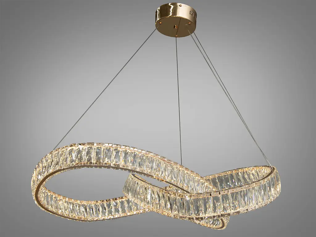 Люстра стельова LED Diasha 536/800G, 180W, золото, кришталева, для коридору, вітальні, кухні, офісу - фото 2